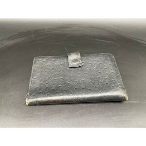 Vintage Ostrich Calf Leather Wallet Canada Made 7"x4" Slim‎ Folio Organizer